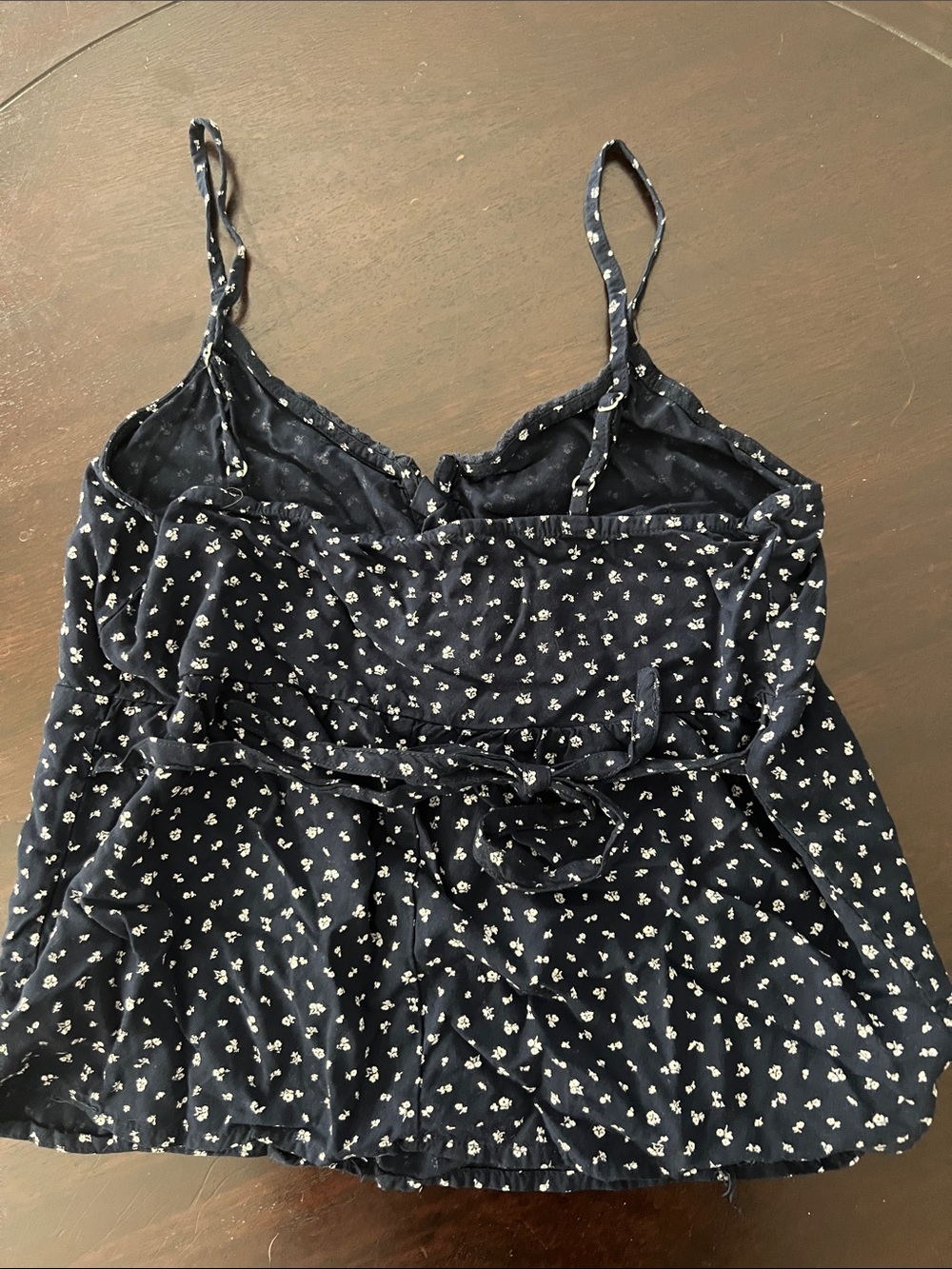 Brandy Melville Navy Floral Button-Front Cami Top - Picture 3 of 5